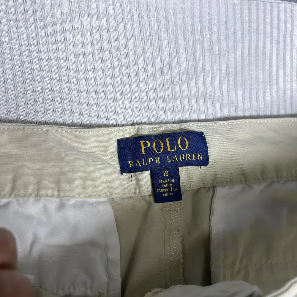 Polo Ralph Lauren Pants Boys 18 Beige Chino Twill Casual Pockets Classic Fit